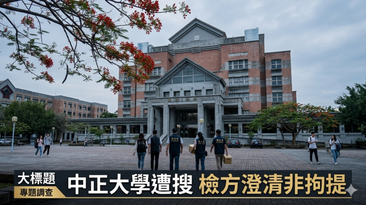 中正大學犯罪防治所遭搜　檢方澄清8師生被帶回「非拘提」：均自主配合調查
