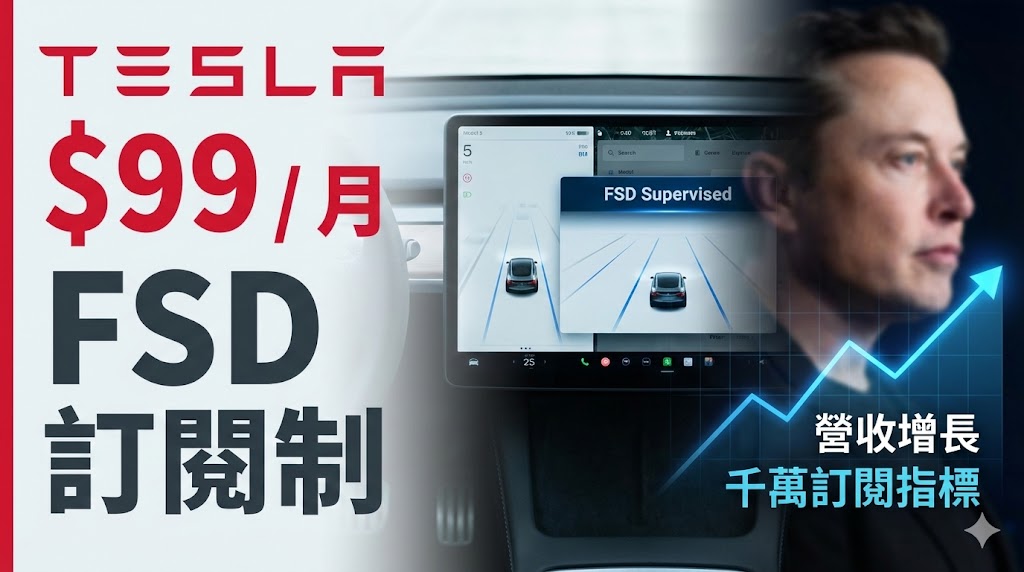 特斯拉Tesla取消FSD買斷制，2月14日起改為月費99美元訂閱制，馬斯克薪酬方案牽動未來營收策略