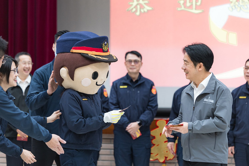 賴清德總統春節親赴臺北市中正分局慰勉警察同仁　感謝全年無休堅守崗位守護人民安居樂業