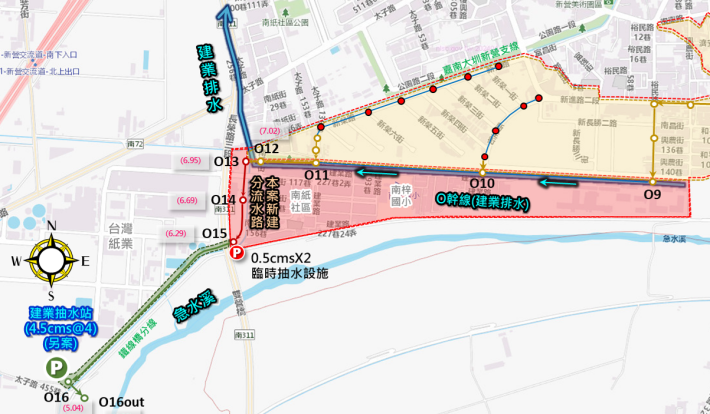臺南新營建業O幹線雨水下水道動工！分洪導流新模式抗淹力大升級