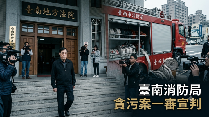 臺南市消防局前局長李明峯涉收賄320萬貪污案　法院一審判4年6月褫奪公權