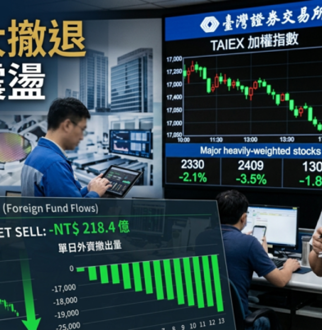 台股外資賣超3095億元　友達、南亞、台積電成提款重心　AI概念股也難逃賣壓