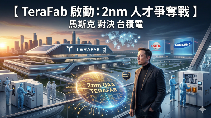 馬斯克推動TeraFab晶圓廠計畫　瞄準2奈米製程全球搶挖半導體人才挑戰台積電、三星