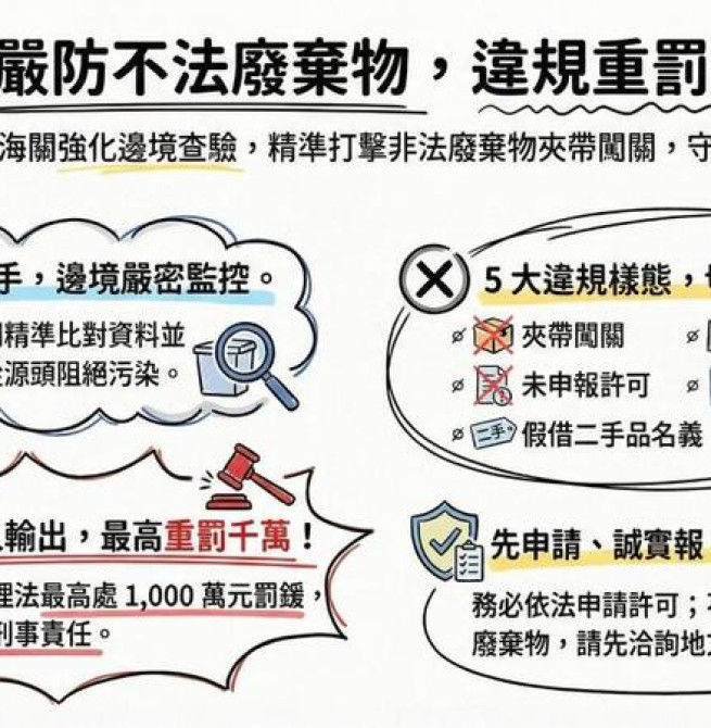 環境部攜手海關跨部會聯手　嚴防非法廢棄物輸出入並嚴守國境邊境  最高重罰千萬