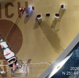 外籍郵輪臺籍旅客突發急性中風　海巡署空勤深夜緊急出動吊掛成功完成救援